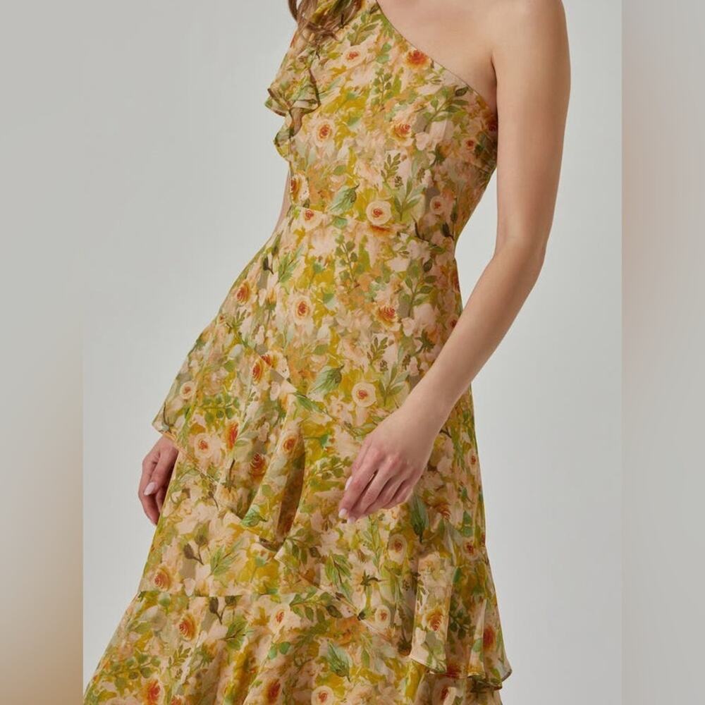 ASTR The Label ASYMMETRIC RUFFLE ONE-SHOULDER MAXI DRESS - Picture 3 of 8